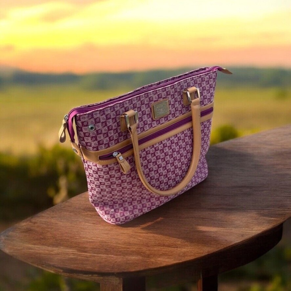 Large 16x13x5.5" Tote Laptop Compartments Handbag Bag Liz Claiborne Pink Mauve